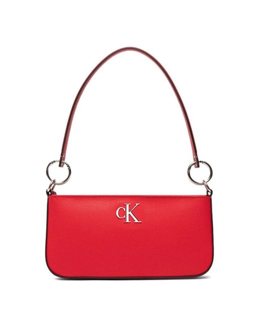 Calvin Klein Red J Minimal Monogram Shoulder Bag25 Candy Apple