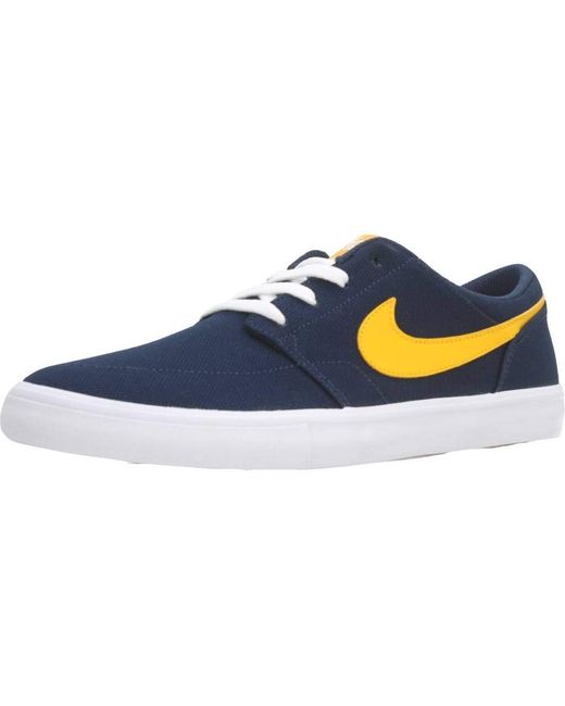 Nike Sb Portmore Ii Solar Cnvs S Trainers 880268 Sneakers Shoes in Midnight  Navy University Gold wh (Blue) for Men - Save 32% | Lyst UK