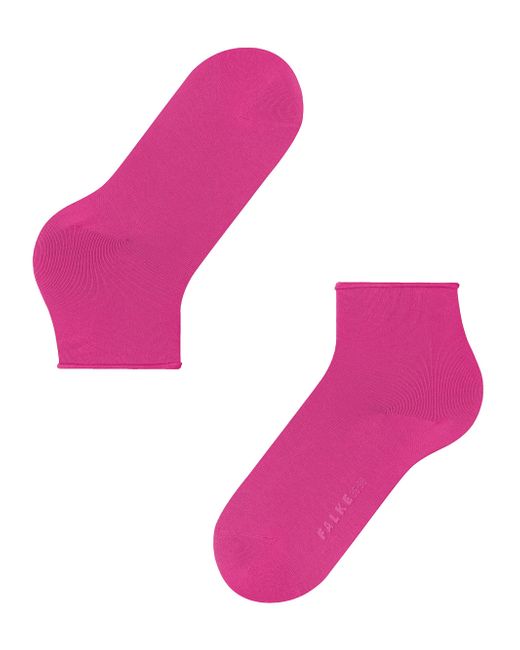 Falke Pink Cotton Touch Short Socks Low Cut Black White More Colours Thin Plain Without Pattern With Rolled Soft Tops For Summer Or Winter