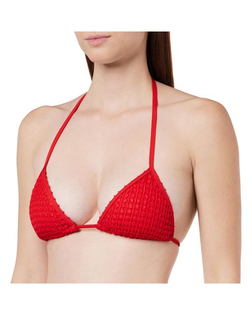 Top Bikini Triangular Cortina Rojo Sujetador Women'secret de color Red