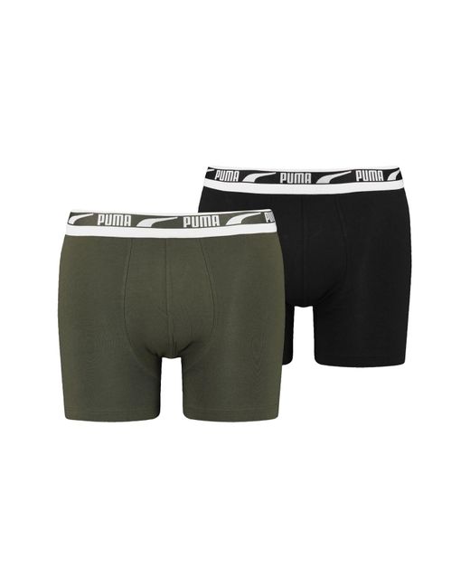 PUMA Men Multi Logo Boxer 2P - XXL in Green für Herren