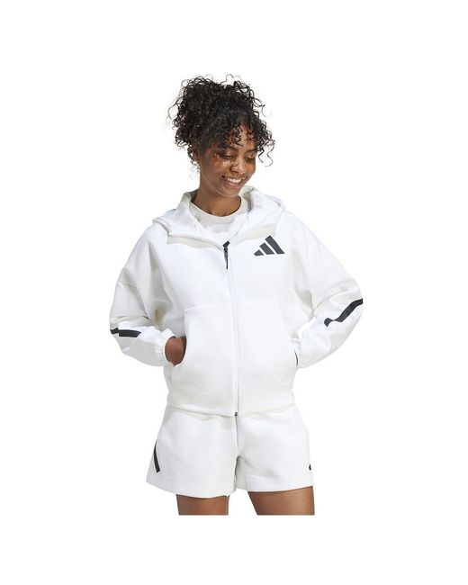 Veste à Capuche entièrement zippée Z.N.E. Adidas en coloris White