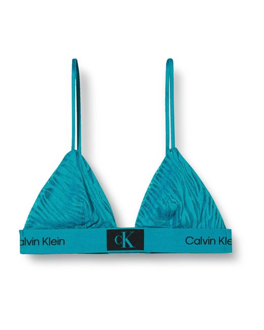 Calvin Klein Blue Unlined Triangle 000qf7377e Bras