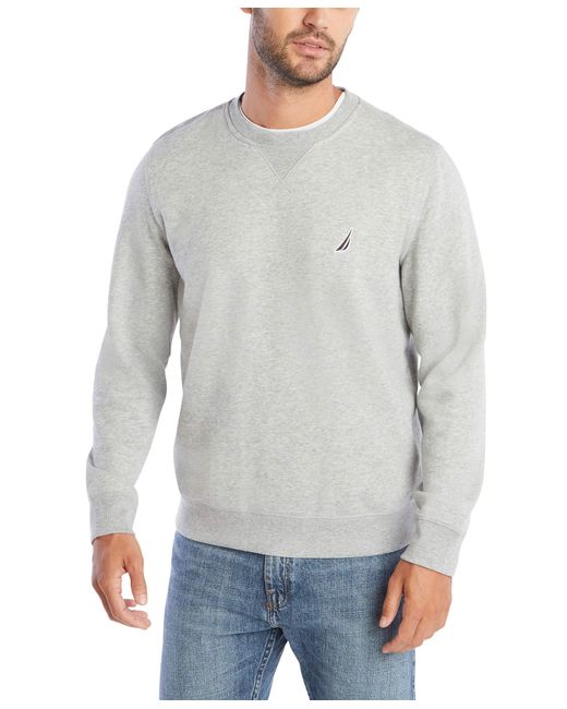 mens crew neck fleece pullover