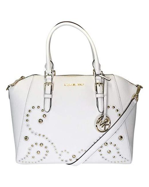 Michael Kors Ciara Umhängetasche aus SaffianoLeder in Weiß Lyst DE