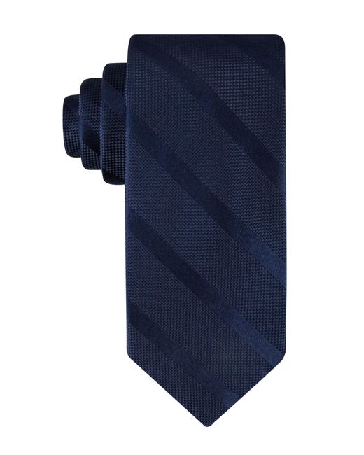 Tommy Hilfiger Blue Classic Solid Textured Stripe Tie Necktie for men