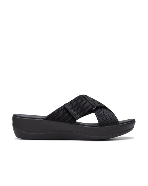 Clarks Arla Wave Slide Sandaal in het Black