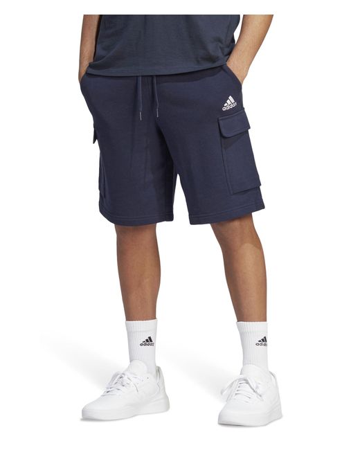 Adidas Blue Big & Tall Essentials French Terry Cargo Shorts
