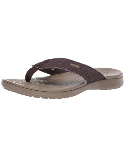 Crocs™ Santa Cruz Canvas Flip Flops | Sandals For in Black for Men | Lyst