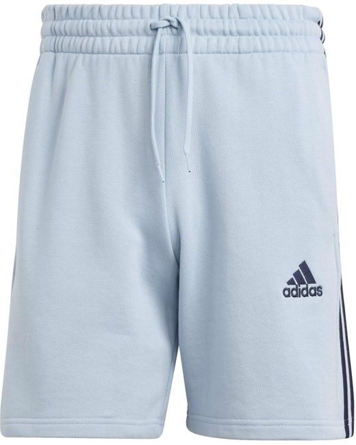 Essentials French Terry 3-Stripes Shorts Pantaloncini Casual di Adidas in Blue da Uomo