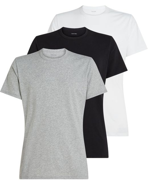 Calvin Klein 3er Pack T-Shirts Kurzarm Crew Neck Basic in Black für Herren