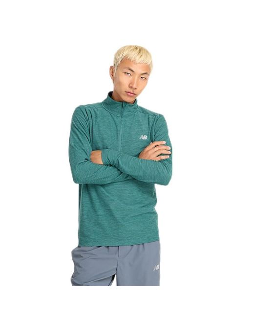 New Balance Green Space Dye 1/4 Zip for men