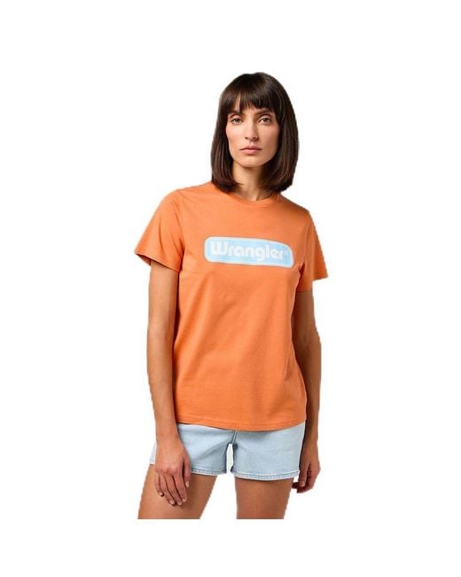 Regular Tee T-Shirt di Wrangler in Orange