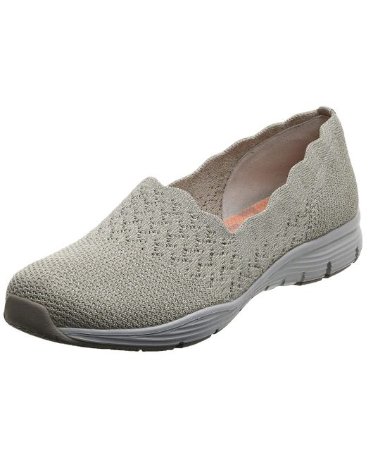 Skechers Seager - Stat, Women's Slip On Trainers, Beige (natural Flat Knit  Nat), 4 Uk (37 Eu) in Gray | Lyst
