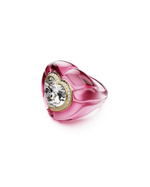 Swarovski Pink Dulcis armreif, verschiedene schliffe, mehrfarbig, goldlegierungsschicht