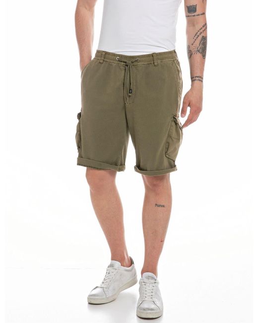 Replay M9833a Cargo Shorts in Green for Men Lyst UK