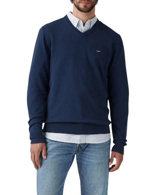 LW V Neck HM Sweater Suéter pulóver Levi's de hombre de color Blue