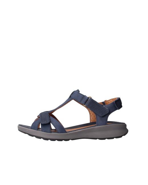 Clarks Blue Un Adorn Vibe Nubuck Sandals In Navy Wide Fit Size 8