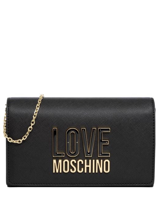 Borsa a tracolla jelly logo di Love Moschino in Black