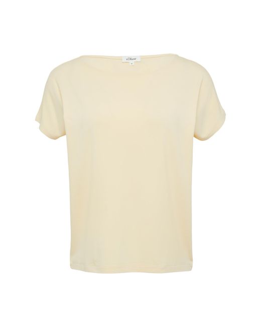 S.oliver White Viskosemix-T-Shirt im Relaxed Fit vanille 36