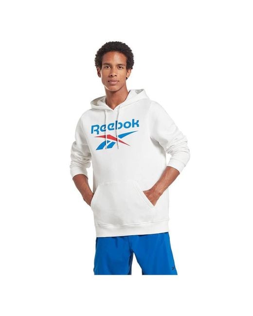 Felpa Uomo Big Stacked Logo Bianco di Reebok in White da Uomo