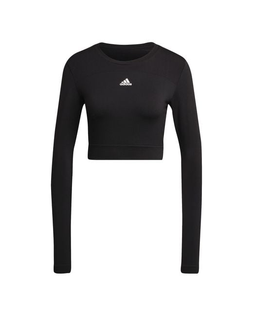 Adidas Black W Sml Fit Ls Long Sleeve T-shirt