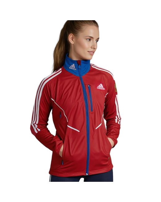 Adidas Red Athleten Jacke Gore Windstopper Team Russia Softshell rot Gr.38