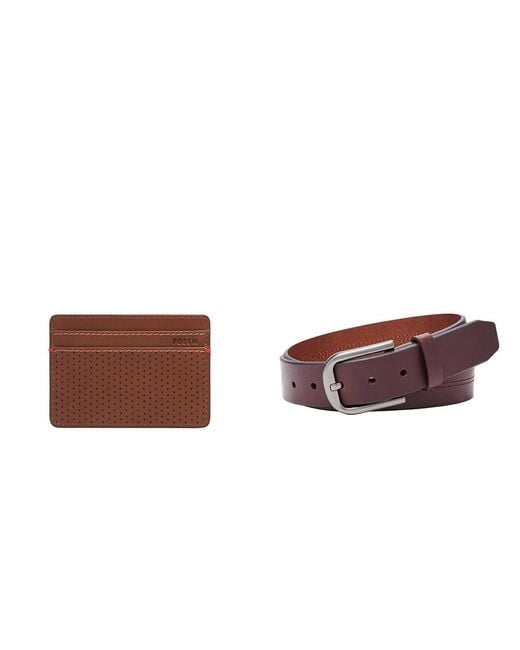Uomo Sport Tourer Portafoglio in pelle marrone e cintura Samson di Fossil in Brown da Uomo