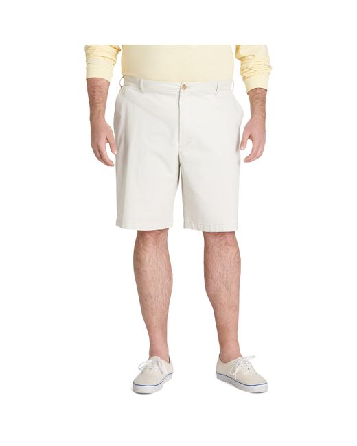 Izod Natural Big & Tall Saltwater Flat Front Chino Short for men