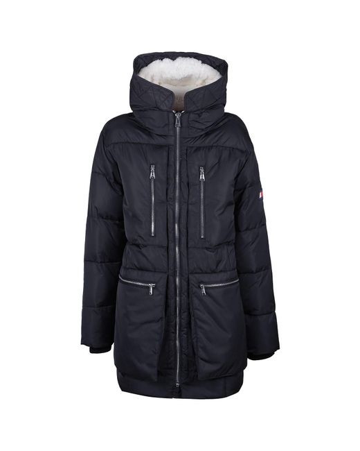 Tommy Hilfiger Blue Heavyweight Quilted Sherpa Hooded Parka Coat for men