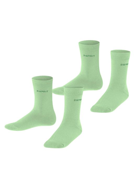 Esprit Kind Sokken Foot Logo 2-pack K So Katoen Eenkleurig Multipack 2 Paar in het Green