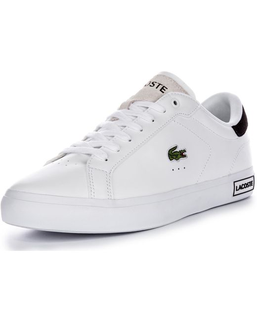 Lacoste White Powercourt Whb Leather Trainers for men