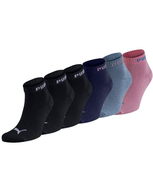 PUMA Unisex Sportsocken Quarter 6er Pack – Statement Edition Größe 35-38, Blue Mix/Black
