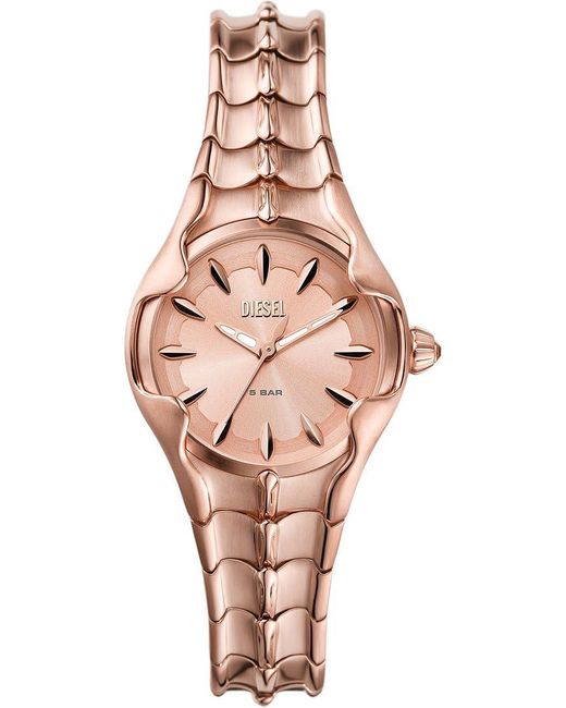 DIESEL Pink Vert Three-hand Rose Gold-tone Stainless Steel Watch