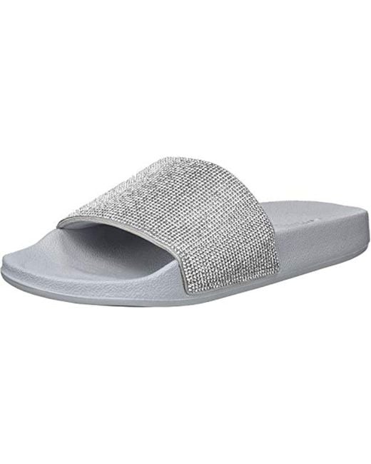 Skechers Metallic Pop Ups-stone Age-rhinestone Shower Slide Sandal