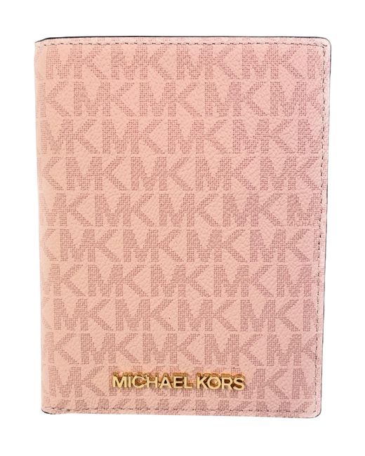 Michael Kors Signature Canvas Jet Set Travel Passport Case in Dark Powder Blush in Pink Lyst DE