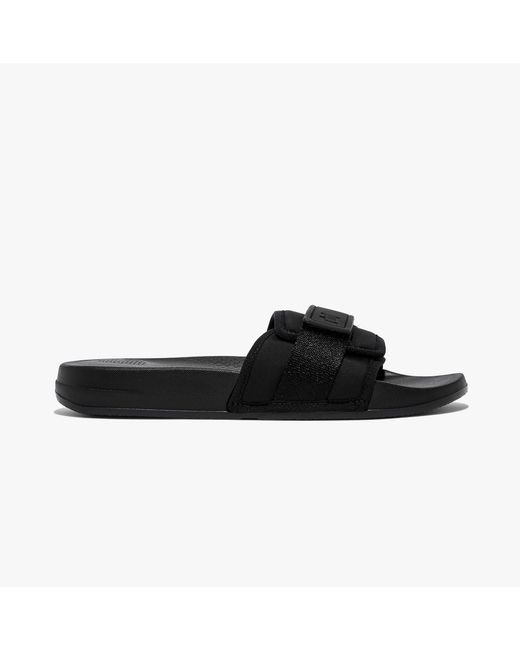 Fitflop Iqushion Adjustable Pool S Slides All Black