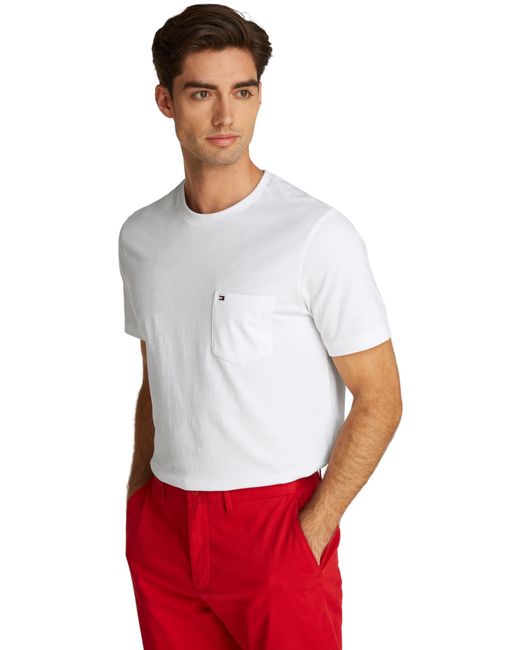 Tommy Hilfiger Essential Solid Pocket Tee Mw0mw37283 in het White voor heren