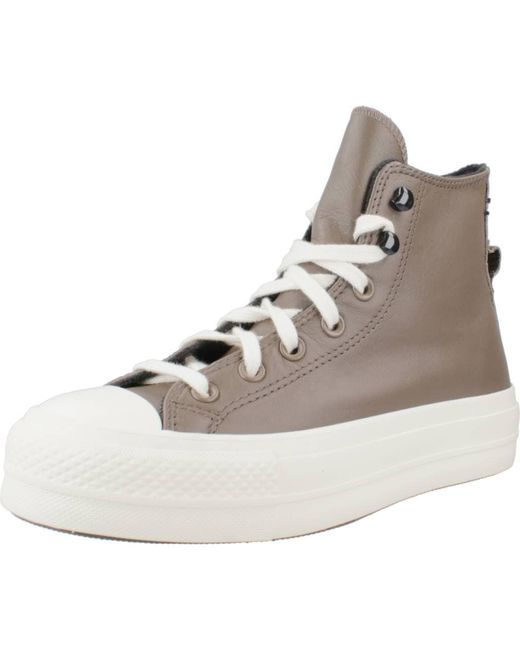 Chuck Taylor all Star Lift Platform Fleece-Lined Leather Marrone 37.5 di Converse in Brown