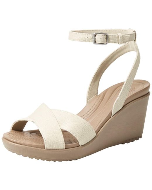 CROCSTM Natural Leigh Ii Crossstrap Ankle Wedge