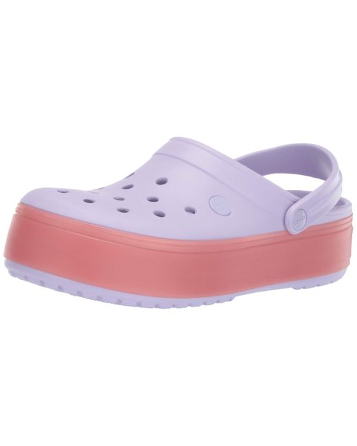 platform purple crocs