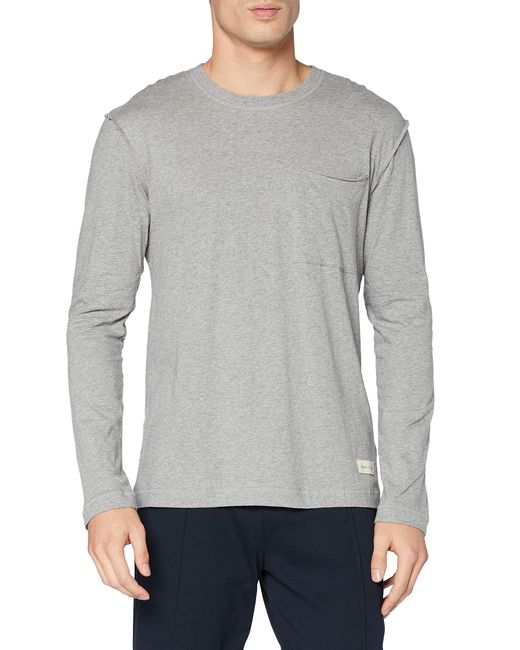 Marc O' Polo Gray Body & Beach Mix M-shirt Ls Crew-neck Pajama Top for men