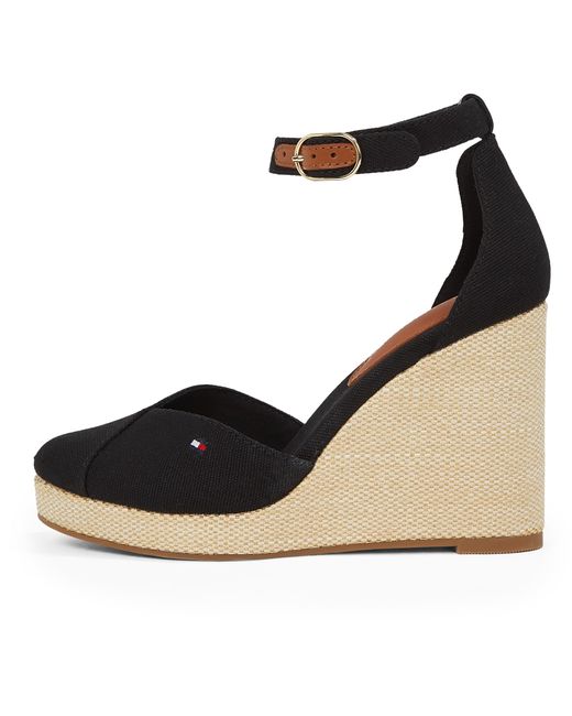 Tommy Hilfiger Vrouwen Vlag Hoge Wedge Espad Gesloten Teen Fw0fw08494 Espadrilles in het Black