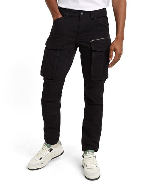 G-Star Rovic Zip 3D Regular Tapered Pants di G-Star in Black da Uomo