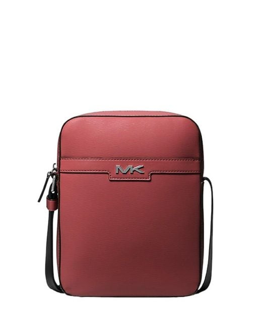 Michael Kors Red Medium Crossbody Leather Cooper Flight Bag