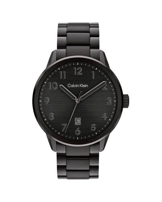 Montre à Mouvement à Quartz Trois Aiguilles pour Collection Minimalistic Pilot avec Bracelet en Acier Calvin Klein pour homme en coloris Black