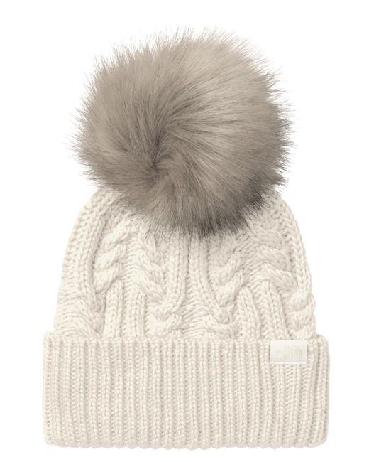 The North Face Oh Mega Fur Pom Beanie in Natural Lyst UK