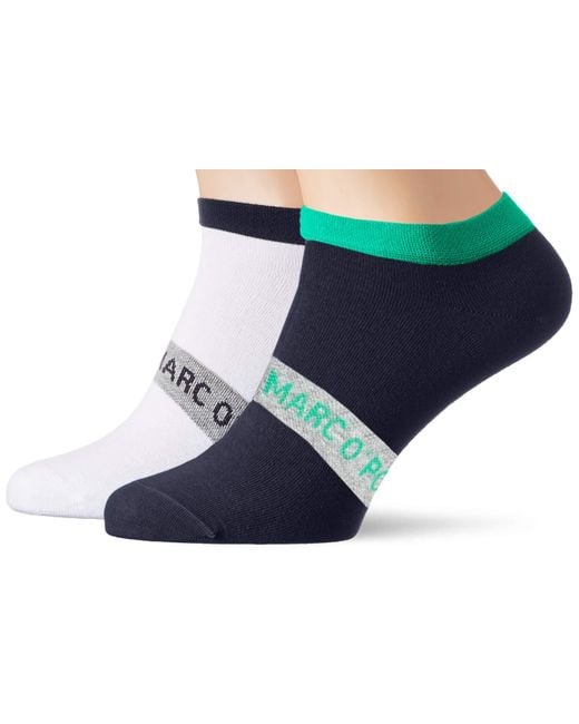 Marc O' Polo Body & Beach Legwear M-Sneaker Lower Cut 2-Pack Füßlinge in Blue für Herren