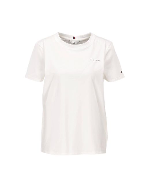 Tommy Hilfiger White T-Shirt Kurzarm 1985 Mini Corp Logo Regular Fit