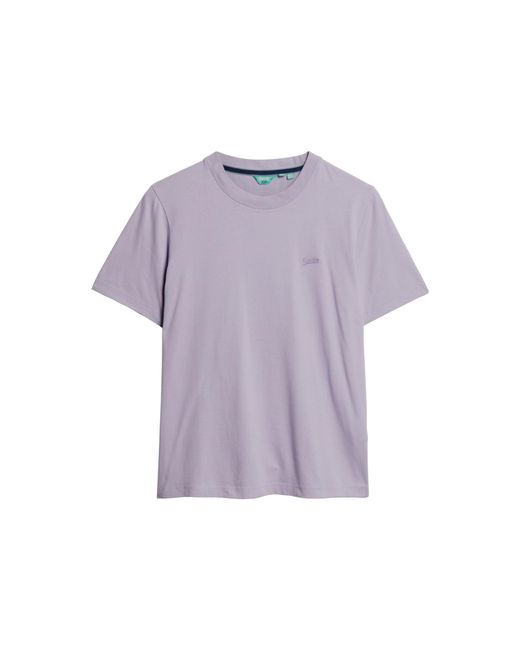 Superdry Purple Vintage Logo T-Shirt aus Bio-Baumwolle mit Stickerei Hell Lavendel Lila 44